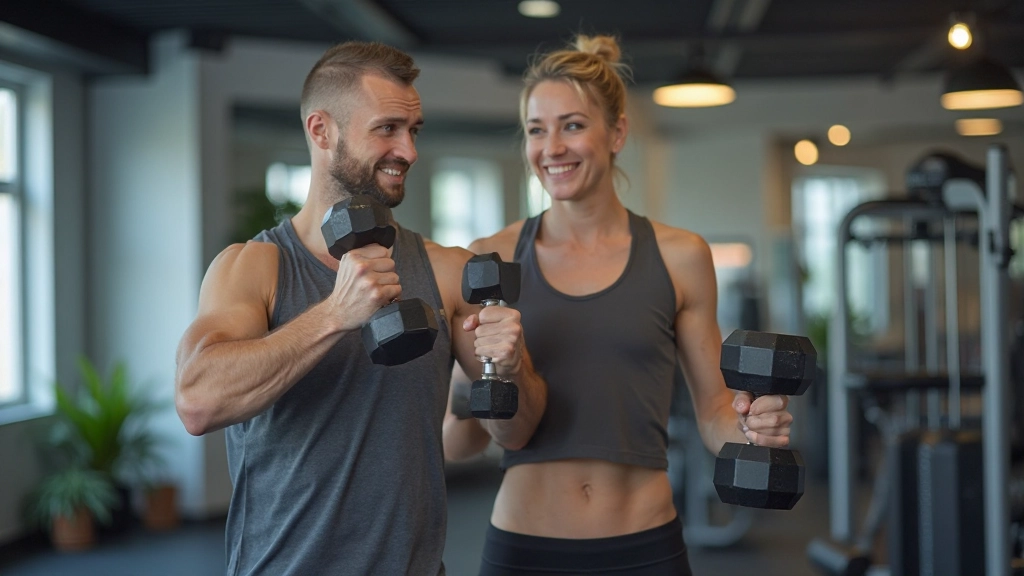 Тренер демонструє правильну техніку вправи для зміцнення ніг у фітнес-центрі