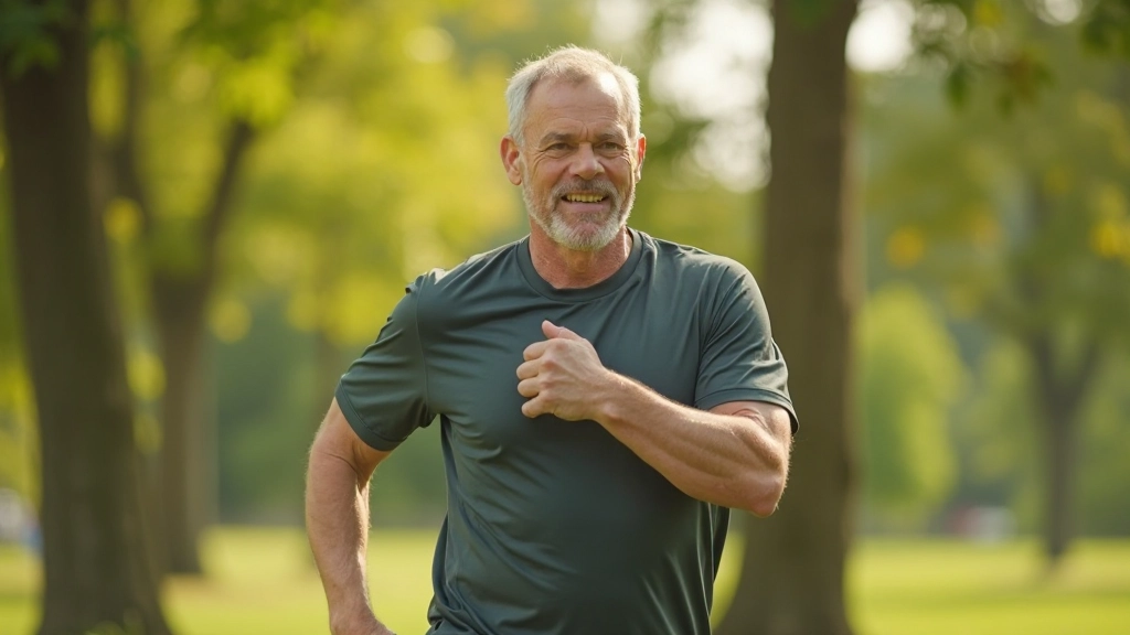 Активна людина робить вправи на вулиці для підтримки рухливості суглобів
