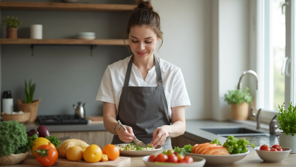 Збалансована дієта з продуктами для здоров'я суглобів на кухонному столі